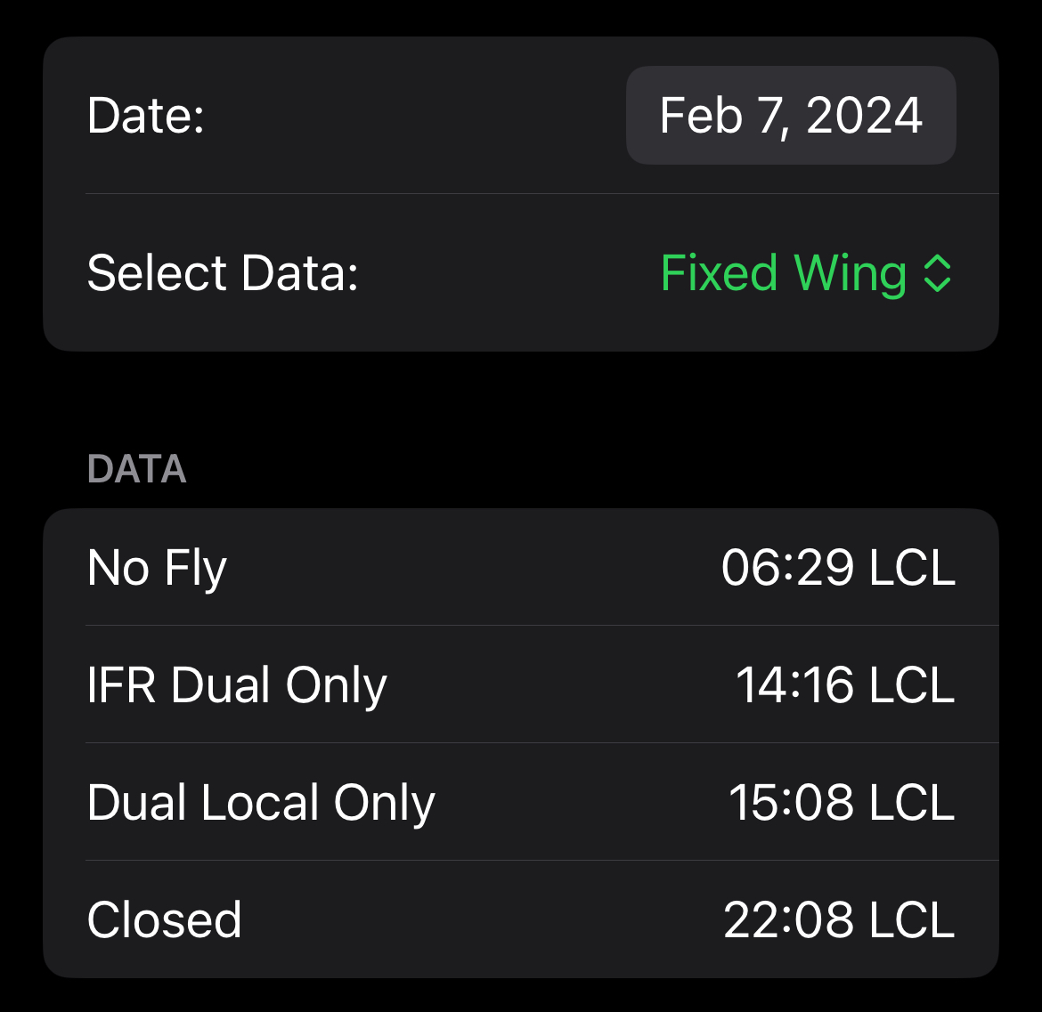 Flight Restrictions History